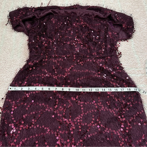 NWT Southern Fried Chics Plum Sequin Mini Dress Size XL Runs small Fits 8/10 - Picture 8 of 11